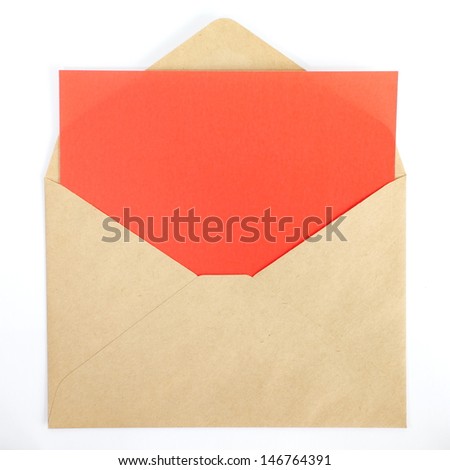 Open envelope with color paper 