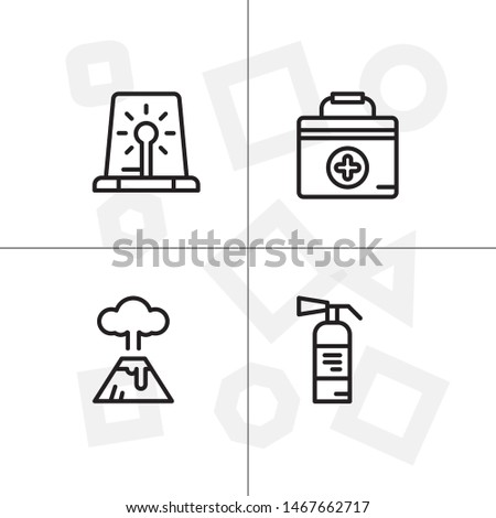 Natural disasters lineal icon set