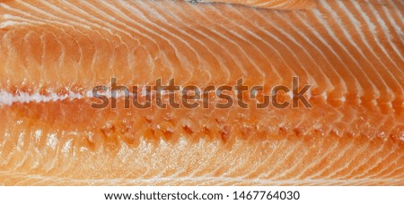 fresh slices of Salmon sashimi in supermarket
