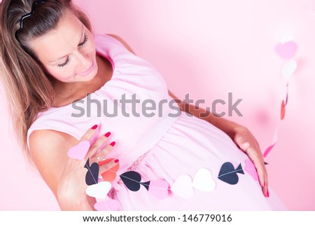 Pregnant woman in studio