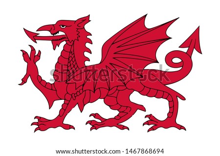 Welsh Red Dragon Vector illustration Royalty-Free Stock Photo #1467868694