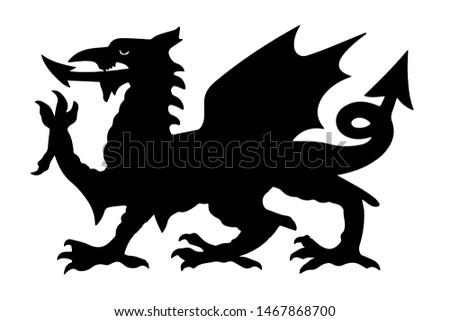 Welsh Black Dragon Vector illustration Royalty-Free Stock Photo #1467868700