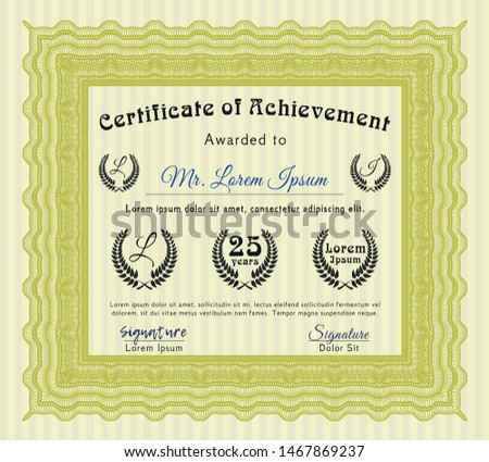 Yellow Diploma. With linear background. Customizable, Easy to edit and change colors. Excellent design. 