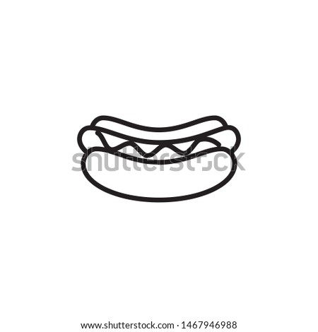 hotdog icon, illustration line art design template Royalty-Free Stock Photo #1467946988