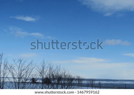 Landscape of winter seaside roadside in Okhotsk, Hokkaido, Japan