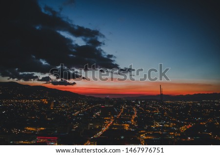 
View of the city of San Jose Costa Rica at sunset