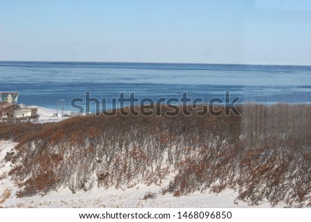 Winter seascape of Okhotsk, Hokkaido, Japan