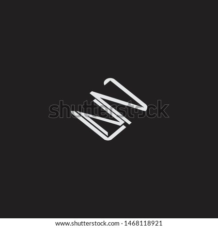 NN Initial Logo letters with rotate squere template