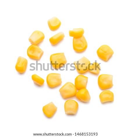 Fresh corn kernels on white background Royalty-Free Stock Photo #1468153193