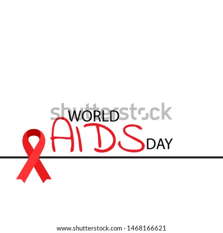 Aids Awareness Red Ribbon. World Aids Day concept. Illustration