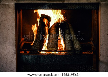 close up of a fireplace