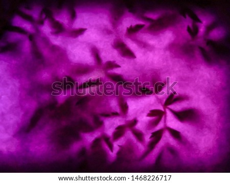 Tropical leaves, lavender nature background with foliage.Very Peri purple-red color.