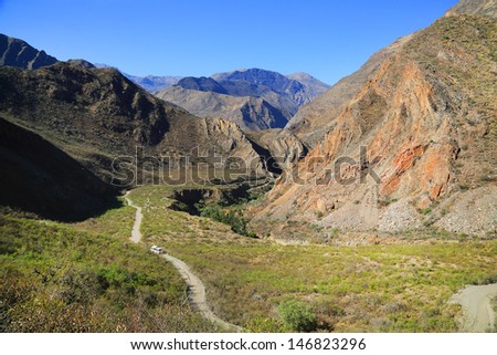 Alpine landscape in Cordiliera Huayhuash, Peru, South America