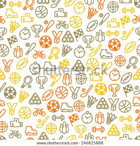 Seamless pattern with sport elements