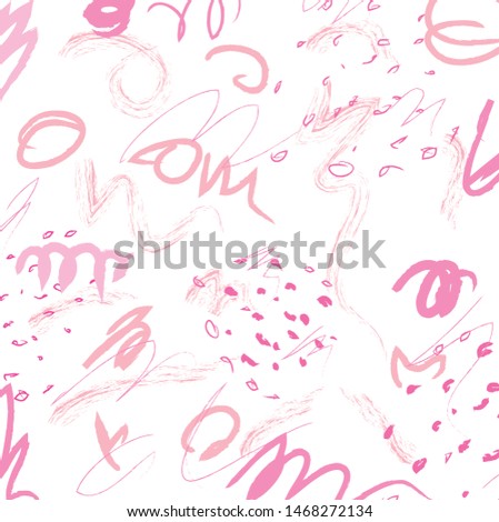 Abstract colorful pink paint brush and strokes, scribble lines pattern background. colorful pink nice hand drawn background. cute kids sketch drawing