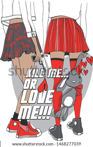 
love themed t shirt print design, kill me or love me, strong love theme