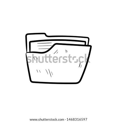 File folder icon vector hand drawing 