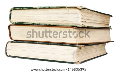 vintage books on a white background
