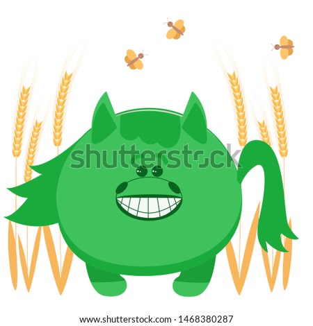 Funny horse vector isolated image in flat style