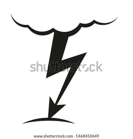 A cloud with a lightning vector icon.A sign of the wheather. A symbol of a storm .