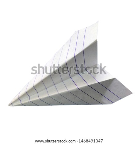 paper plane isolated white background.