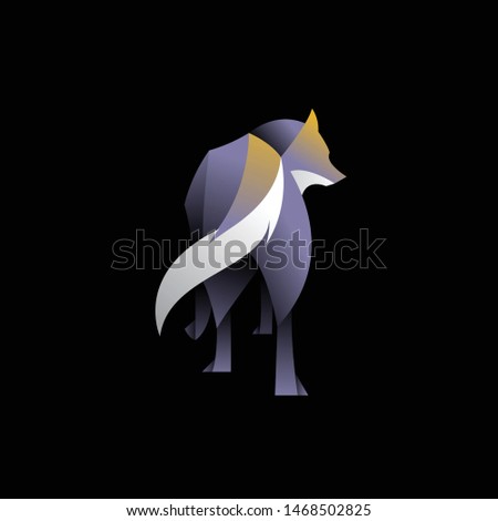 geometric wolf logo. modern icon, template design