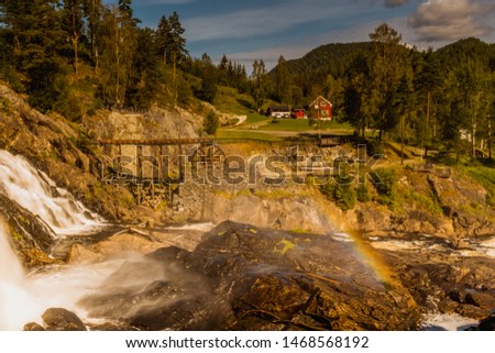 Big Haugfossen waterfall on the Simoa River