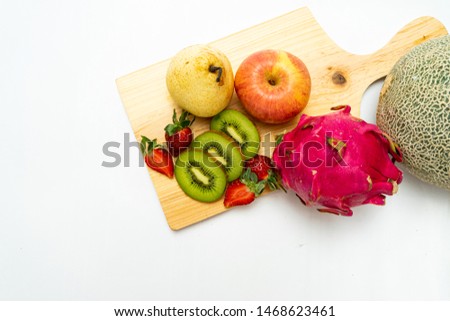 Delicious fruit salads close up