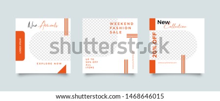 Editable Post Template Social Media Banners for Digital Marketing. Promotion Brand Fashion. Stories. Streaming. Vector Illustration - Vector  Royalty-Free Stock Photo #1468646015