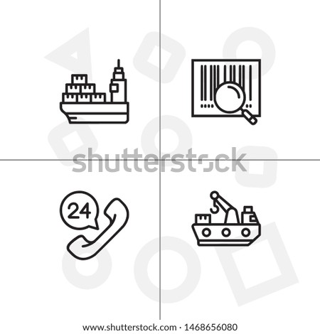 Delivery and shipping, logistics lineal icon set, transparent background.