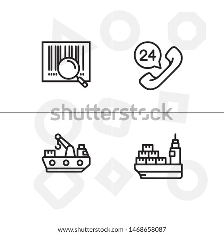 Delivery and shipping, logistics lineal icon set, transparent background.