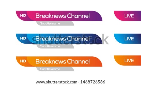 Lower third tv channel design idea, vector design template graphics, modern shape of design. Royalty-Free Stock Photo #1468726586