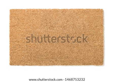 Blank Welcome Mat Isolated on White With Clipping Path - Ready For Your Own Text and Background. Royalty-Free Stock Photo #1468753232