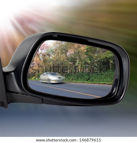 Car Mirror with Concept of Speed 