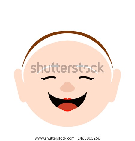 Isolated happy elder woman avatar over a white background - Vector