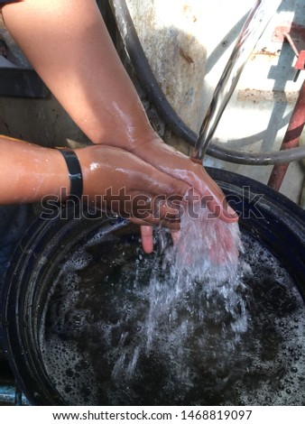 Hand washing, cleaning after contact with oil