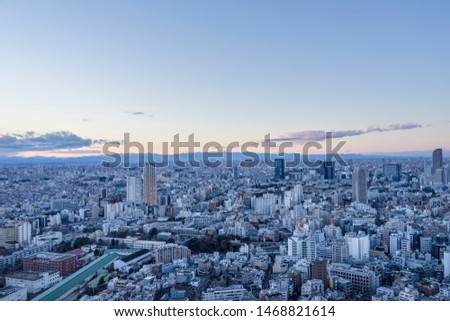 A VIEW OF TWILIGHT SKYLINE OF TOKYO 