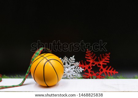 Basketball Christmas is on black background.