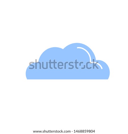 blue cloud icon vector flat design