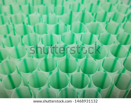 Many green and white Straw