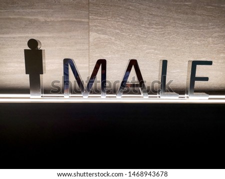 Symbol of Male toilet with nice light