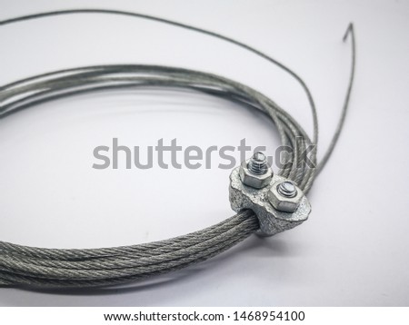 
Wire rope and lock  isolate on white background