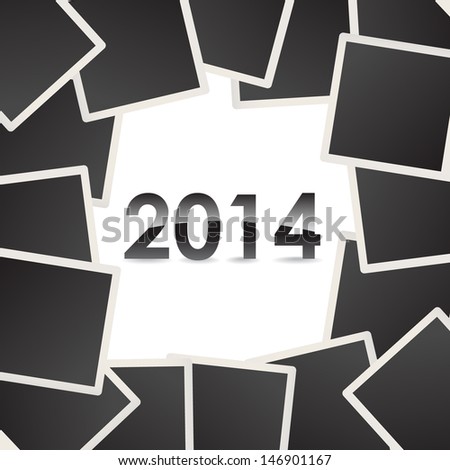2014 on background of photo snapshots - illustration