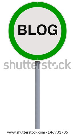 A conceptual road sign on blogging 