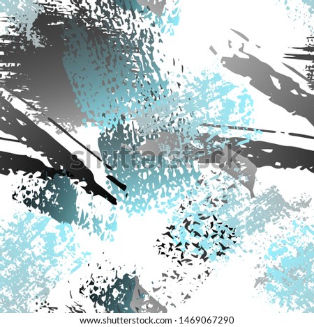 Worn Texture Splatter Surface. Paint Endless Repeating Elements. Artistic Cool Splash Trends Motif. Black and White Watercolor Overlay Surface. Abstract Brush Vector illustration.