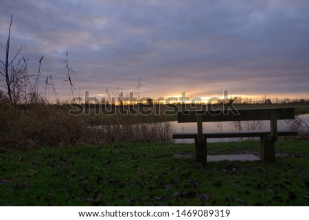 Bench in nature, to sit back and enjoy the sunrise