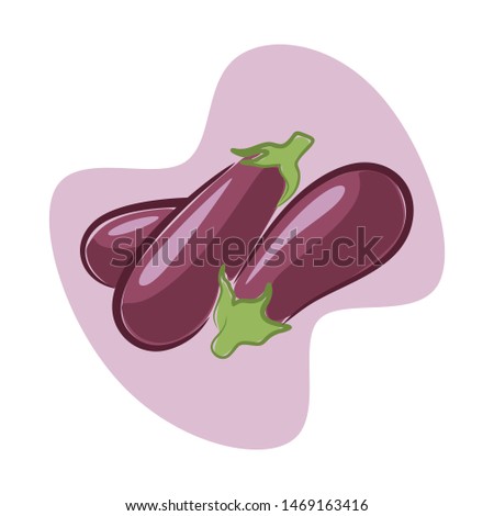 illustration of fresh and shiny eggplants