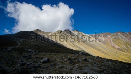 Colorful Mountains, half in the shadow, Nevado de Toluca, Mexico