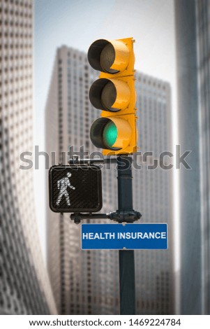 Street Sign the Direction Way to Health Insurance