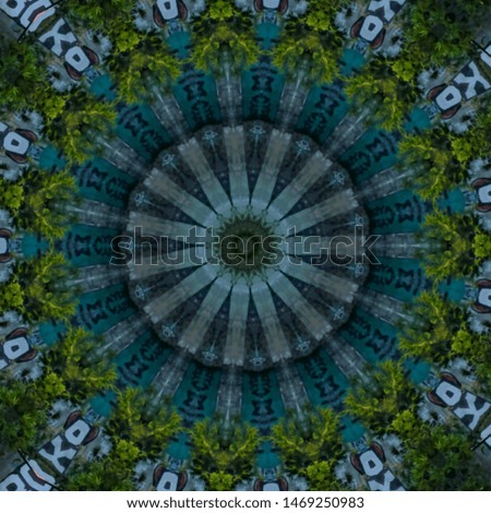 light colored fabric image with kaleidoscope effect becomes like a spiral ornament picture